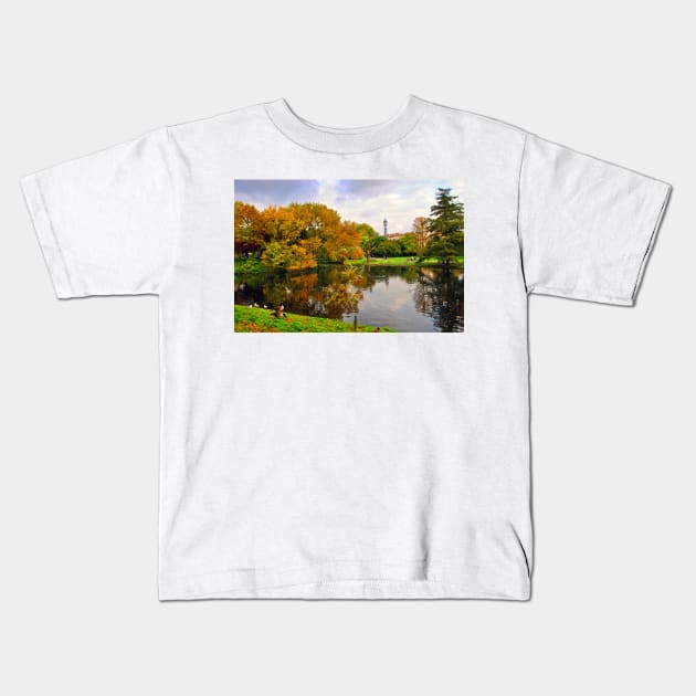 Autumn Trees Regent's Park London England Kids T-Shirt by AndyEvansPhotos